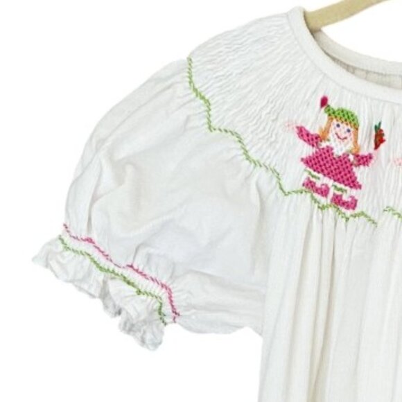 NWT Castles & Crowns Elf Dress Girl Size 4Y Smocked Corduroy Christmas Holiday - Picture 4 of 5